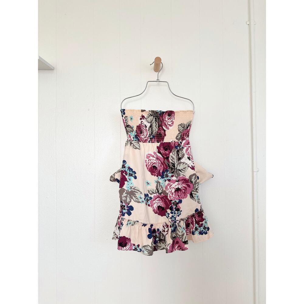 Vintage Y2K Guess by Marciano Strapless Floral Sweetheart Bubble Mini Dress XS
